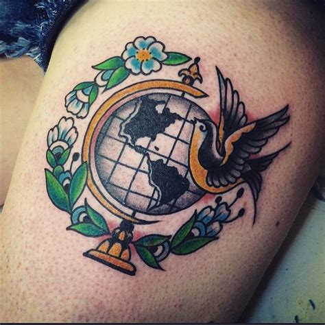 Globe tattoo | Globe tattoos, Tattoos, Animal tattoo