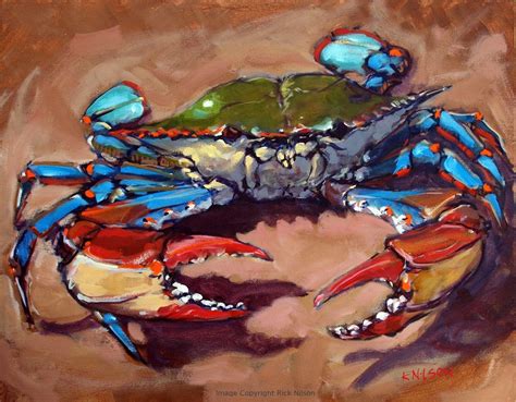 Out of the Crab Bucket | Crab painting, Blue crabs art, Crab art