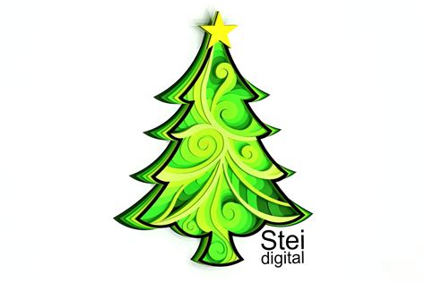 Christmas Tree Svg Dxf Laser Cut Files Layered Christmas - Etsy