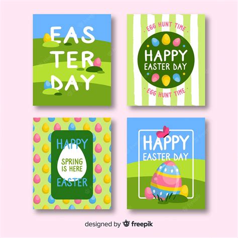 Free Vector | Hand drawn eggs easter card collection