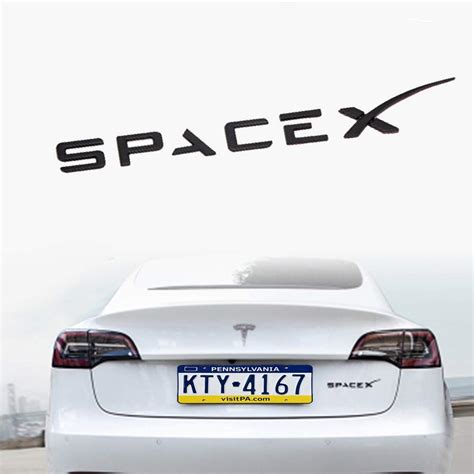 Buy SPACEX Decals 3D Metal Tesla Emblem Sticker Badge Decals Fit Tesla Model Y Model 3 Model X ...