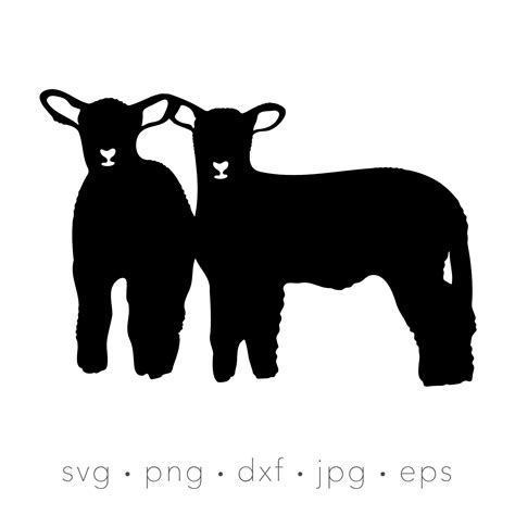 LAMB SILHOUETTE SVG Bundle, Baby Farm Animal Svg, Sheep Svg, Baby Lamb ...