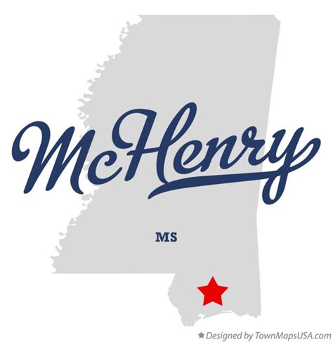 Map of McHenry, MS, Mississippi