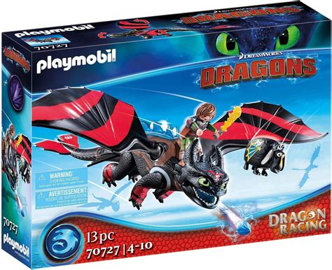 PLAYMOBIL DreamWorks Dragons 70727 Dragon Racing: Hiccup and Toothless ...