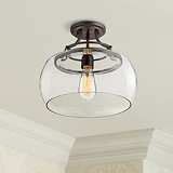 Charleston 13 1/2" Wide Clear Glass and Bronze Pendant Light - #4F066 | Lamps Plus (With images ...