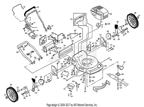 Poulan P2260A Mower Parts Diagram for Rotory Lawn Mower