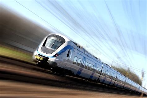 Fast train in motion stock photo. Image of commuter, transportation - 5216674