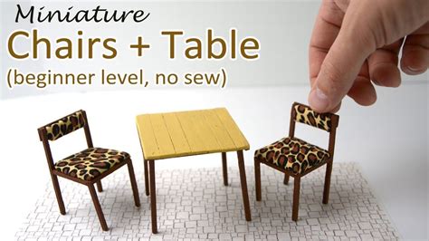 Miniature chairs and a table - Easy DIY. How to make dollhouse furniture | Dollhouse miniature ...