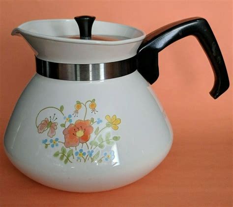 Corning Ware Wildflower 6 Cup Coffee Tea Pot with Lid - P-104 - Vintage & Mint #CorningWare ...