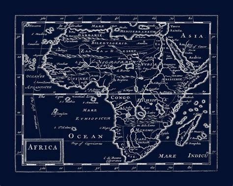 Africa Map Circa 1681 Old 1600s African Continent Art | Etsy