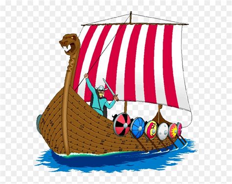 Ship Clipart Anglo Saxon - Viking Long Boat Cartoon - Free Transparent PNG Clipart Images Download