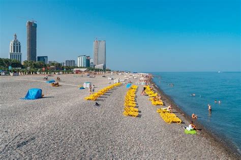 Premium Photo | Batumi georgia 30 august 2022 people relax on the beach in batumi tourism