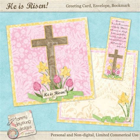 Digital Easter Religious Card Printable Resurrection handmade