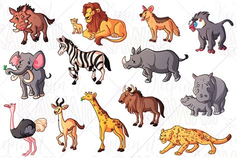 African Animals Clip Art Graphic by Keepinitkawaiidesign · Creative Fabrica