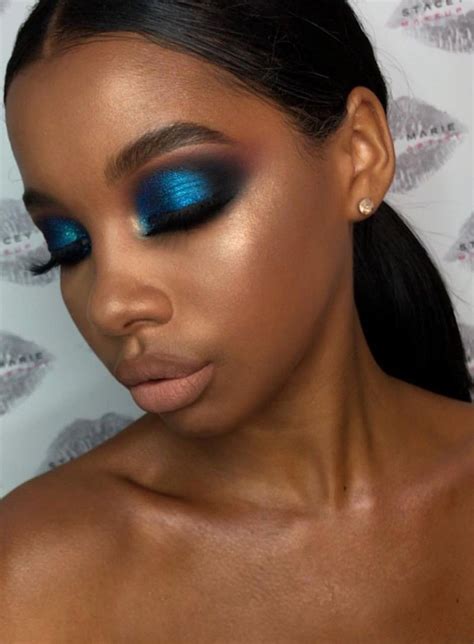 30+ Attractive Makeup Ideas For Black Women | Blue eye makeup, Makeup for black women, Blue makeup