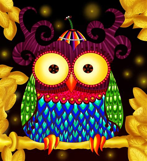 Golden Owl by violetametalico on DeviantArt