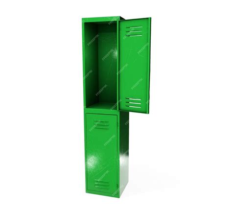Premium Photo | Metal gym lockers with one open door 3d rendering ...