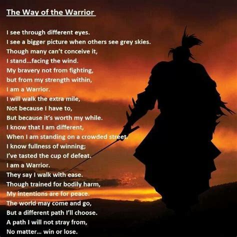 The way of the warrior | Warrior quotes, Martial arts quotes, Warrior