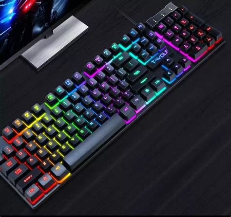 T-WOLF TF200 GAMING KEYBOARD MOUSE. TWOLF TF200 USB Wired Gaming Keyboard. Rainbow LED Backlight ...