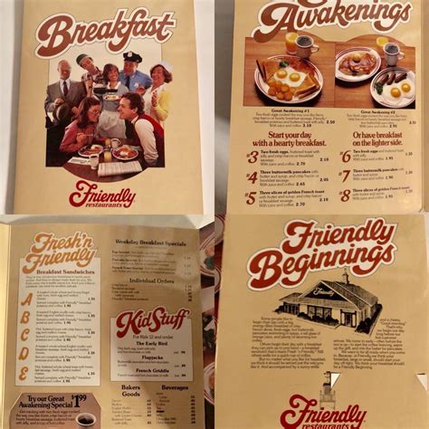 Friendly’s Breakfast Menu (1982) : r/VintageMenus