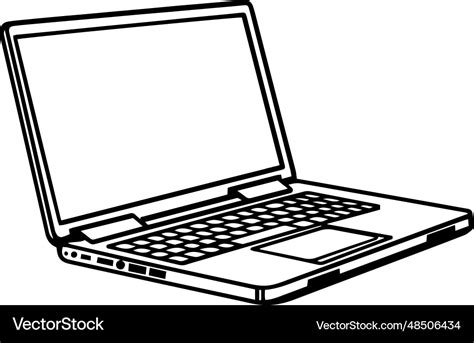 Black and white of laptop Royalty Free Vector Image