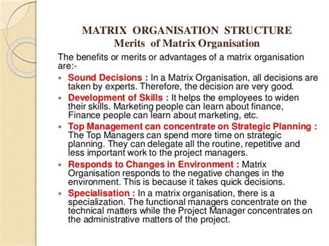 ️ Advantages of matrix organisation. Matrix Organization Structure ...