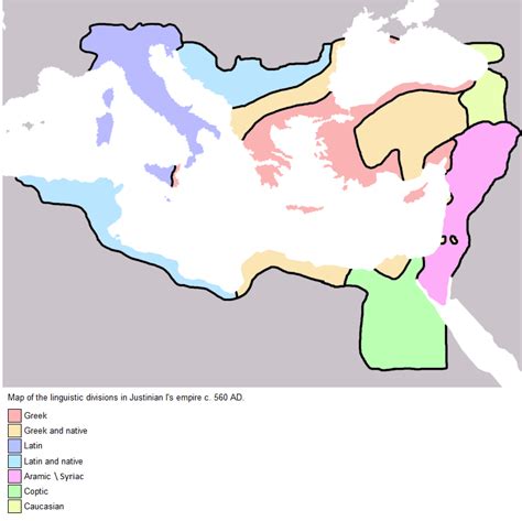 Linguistic map of the Eastern Roman Empire 560 A.D. [800x799] : MapPorn