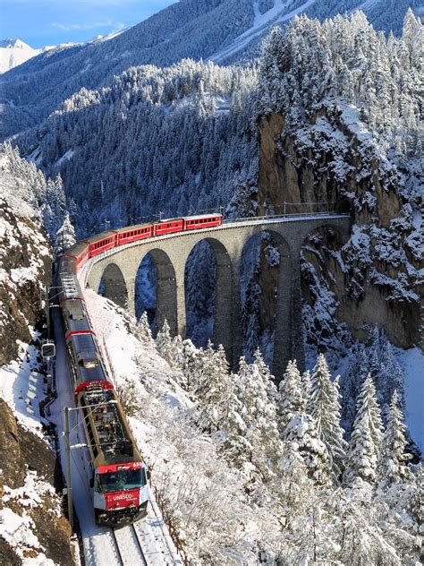 Bernina express, Landwasser viaduct | Bernina express, Train, Scenery