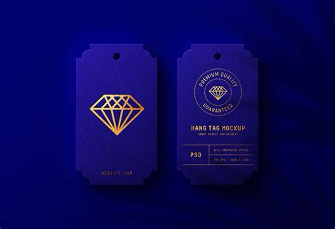 Premium PSD | Luxury Logo Mockup on Royal Blue Hang Tag | Logo mockup, Blue logo design, Luxury logo