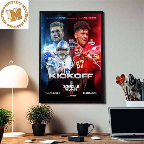 2023 NFL Schedule Kickoff Detroit Lions Vs Kansas City Chiefs Home Decor Poster Canvas - Mugteeco