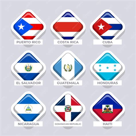 Premium Vector | Flat design latam flags illustration set