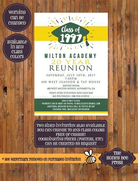 Class Reunion Invitation High school reunion 10 Year 20 | Etsy