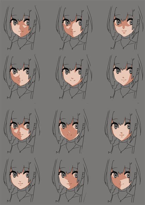 Anime face shading practice by momodesuuu - How to Art