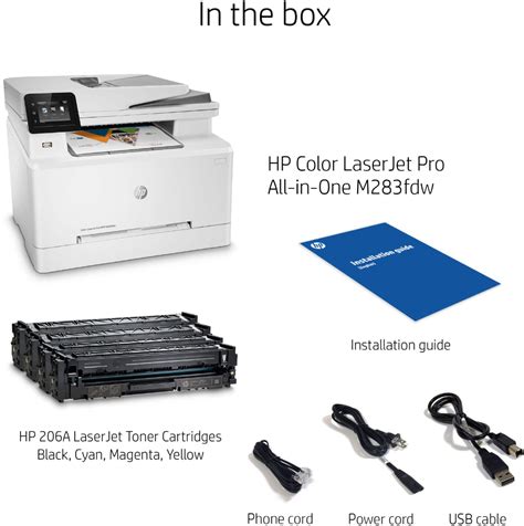 HP LaserJet Pro M283fdw Wireless Color All-In-One Laser Printer White ...