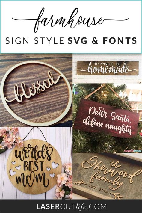 Farmhouse Sign Style SVG & Fonts | Laser Cut Life