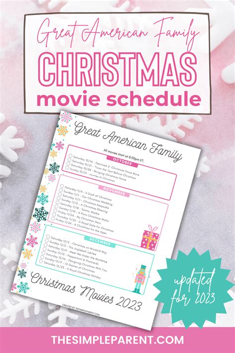 Great American Family Christmas Movies 2025 Printable List - Aidan Arleyne