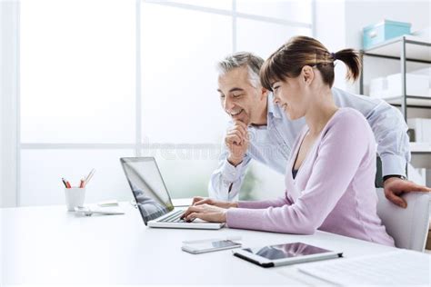 Business People Working at Office Desk Stock Photo - Image of communication, cooperation: 87751184