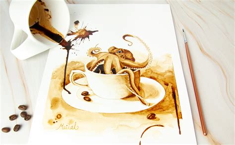 Modern Wall Art Contemporary and Surreal Coffee paintings | Meital's Art