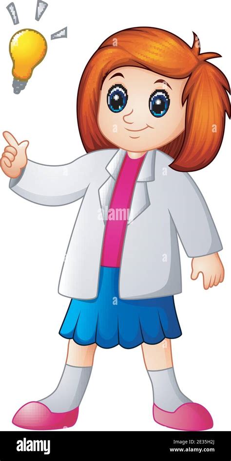 Vector illustration of Cute young scientist isolated on white ...