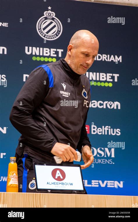 Club Brugge's head coach Philippe Clement pictured during a press ...