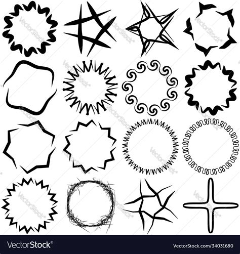 Black abstract contour outline logo shape design Vector Image