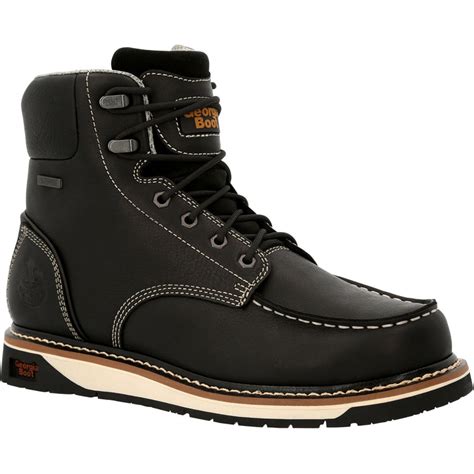 Georgia Men's AMP LT Wedge 6" Moc Toe WP Work Boot - Black - GB00475