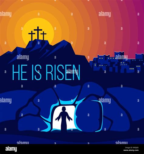 Easter illustration. Jesus Christ is risen Stock Vector Image & Art - Alamy