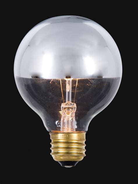 3 Inch 60 Watt Globe Clear Light Bulb With Silver Bowl ...