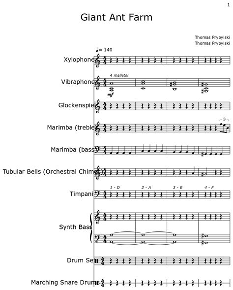 Giant Ant Farm - Sheet music for Xylophone, Vibraphone, Glockenspiel ...