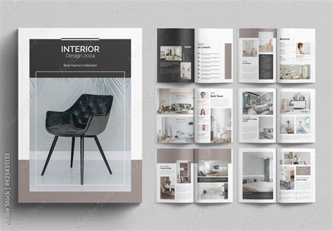 Interior Design Brochure Layout Stock Template | Adobe Stock