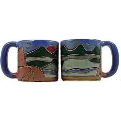 Shop Handmade Set of 2 Mara Stoneware 16-oz Mountain Mugs (Mexico) - Free Shipping Today ...