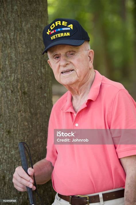 Korean War Veteran Looking At Camera Stock Photo - Download Image Now - 80-89 Years, Adult ...