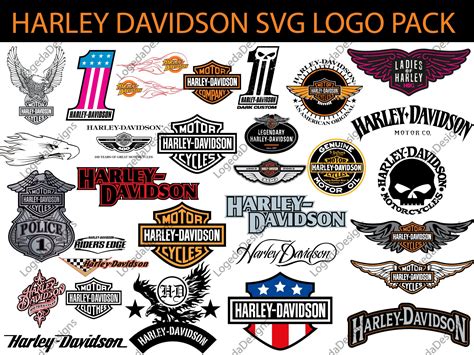 Harley Davidson SVG Logo Pack HD Emblem Badge Symbol Wings - Etsy Sweden