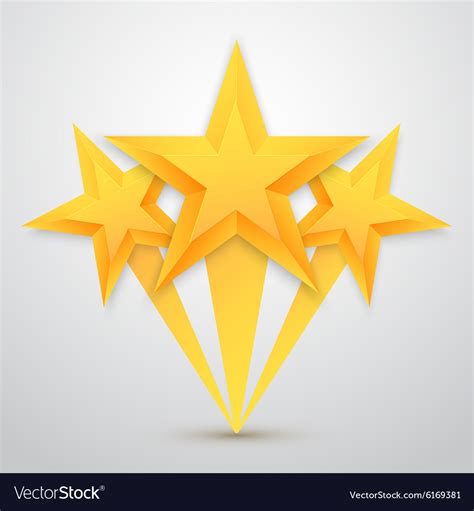 Set of gold stars icon five Royalty Free Vector Image